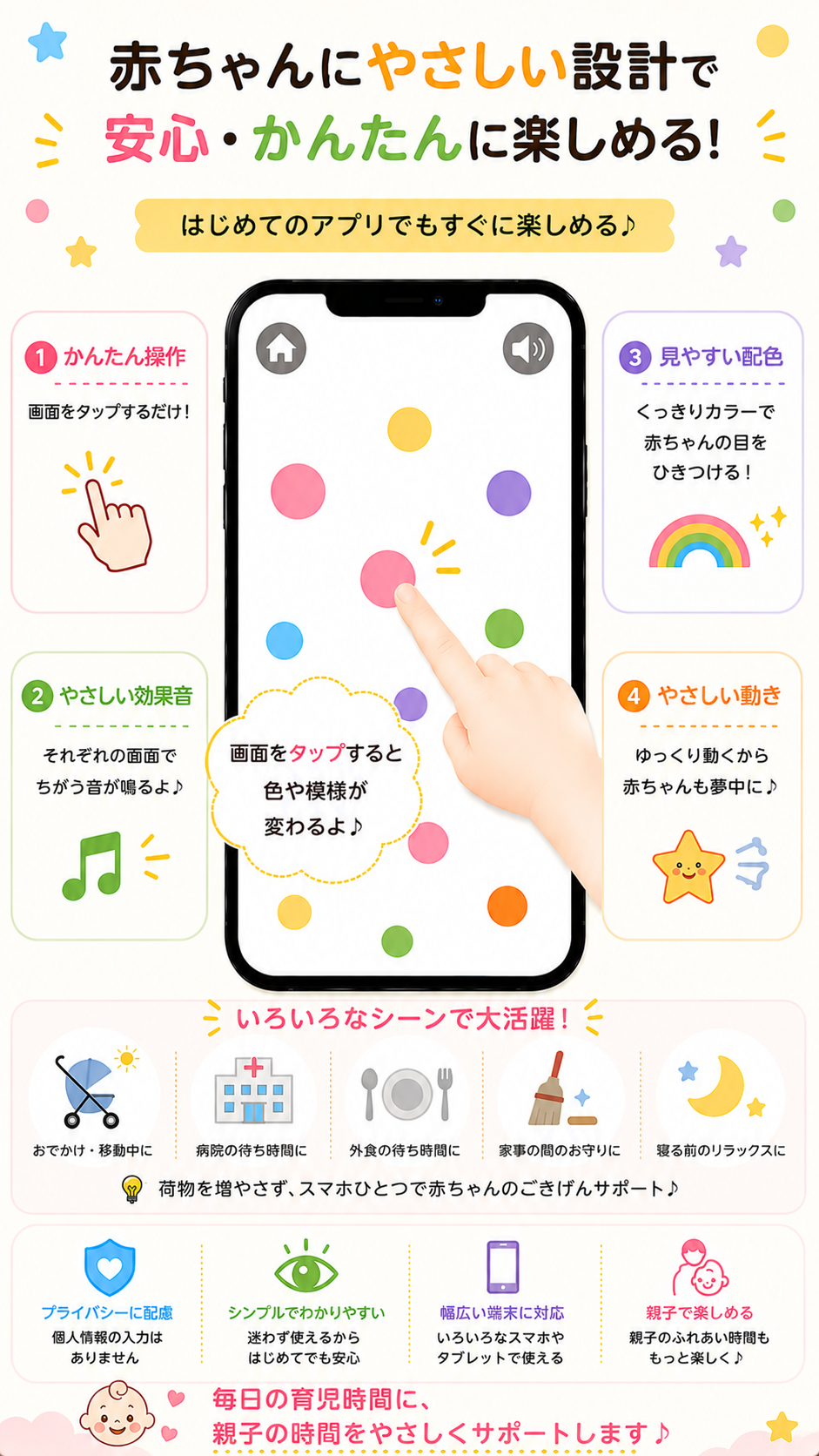赤ちゃんにやさしい設計